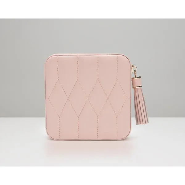 Caroline Rose Quartz Quilted Leather Zip Case Blue Heron Jewelry Company Poulsbo, WA