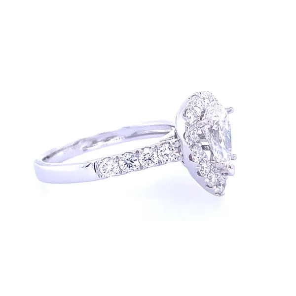 Diamond Pear Shape Engagement Ring with Halo Image 2 Blue Marlin Jewelry, Inc. Islamorada, FL