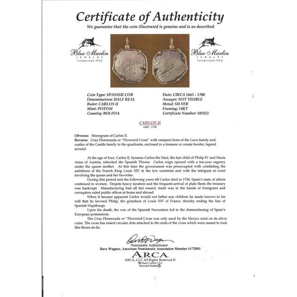 14K/ Sterling Silver Half Reale Image 3 Blue Marlin Jewelry, Inc. Islamorada, FL