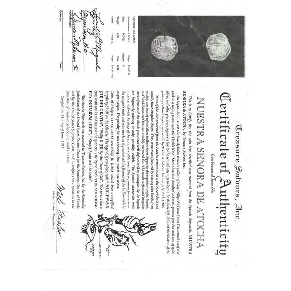 2 Reale Atocha Coin Image 4 Blue Marlin Jewelry, Inc. Islamorada, FL