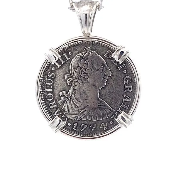 Sterling Silver 2 Reale El Cazador Coin Pendant Blue Marlin Jewelry, Inc. Islamorada, FL