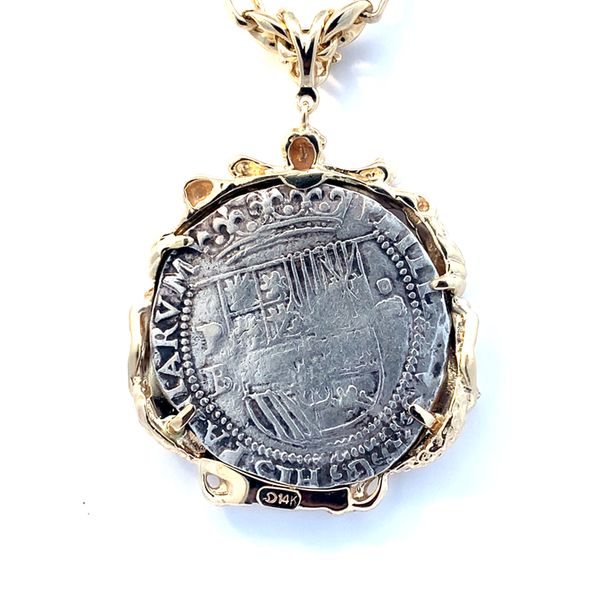 4 Reale Spanish Cobb Wrapped in 14K Gold Mermaids Image 2 Blue Marlin Jewelry, Inc. Islamorada, FL