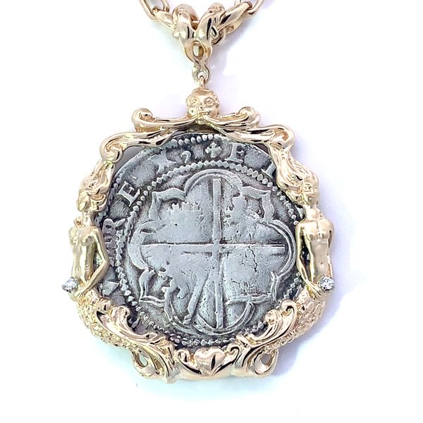 4 Reale Spanish Cobb Wrapped in 14K Gold Mermaids Blue Marlin Jewelry, Inc. Islamorada, FL