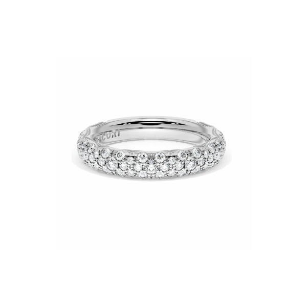 Platinum 0.53 ctw Pave Diamond Women's Wedding Band Image 2 Blue Marlin Jewelry, Inc. Islamorada, FL