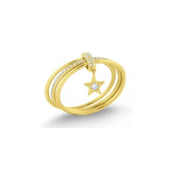 Diamond Lucky Charm Star Ring Set in 14 Kt. Gold Image 2 Blue Marlin Jewelry, Inc. Islamorada, FL