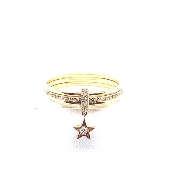 Diamond Lucky Charm Star Ring Set in 14 Kt. Gold Blue Marlin Jewelry, Inc. Islamorada, FL