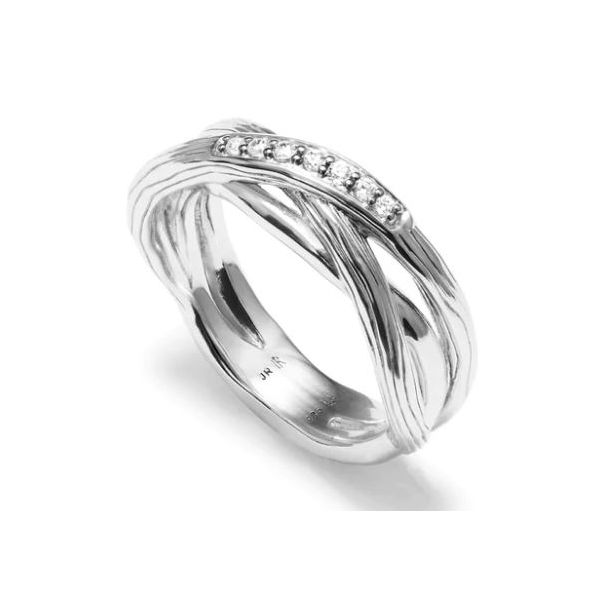 Judith Ripka Santorini Crossover Ring with Diamonds Image 3 Blue Marlin Jewelry, Inc. Islamorada, FL