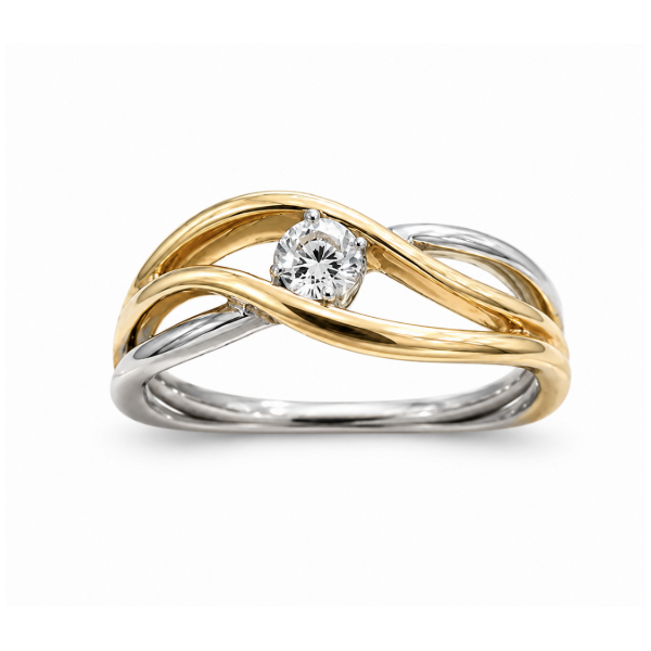 18K Two Tone 0.21 ctw Free Form Diamond Women's Ring Blue Marlin Jewelry, Inc. Islamorada, FL