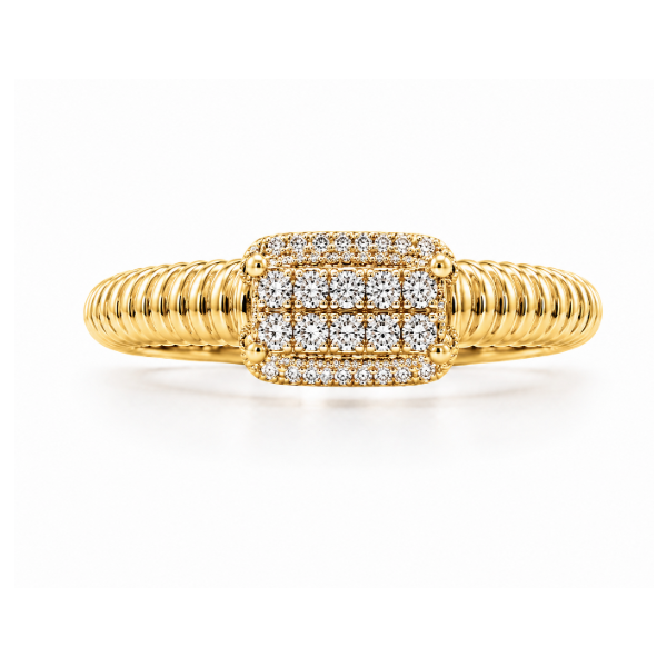 18K Yellow Gold 0.11 ctw Geometric Diamond Women's Ring Blue Marlin Jewelry, Inc. Islamorada, FL