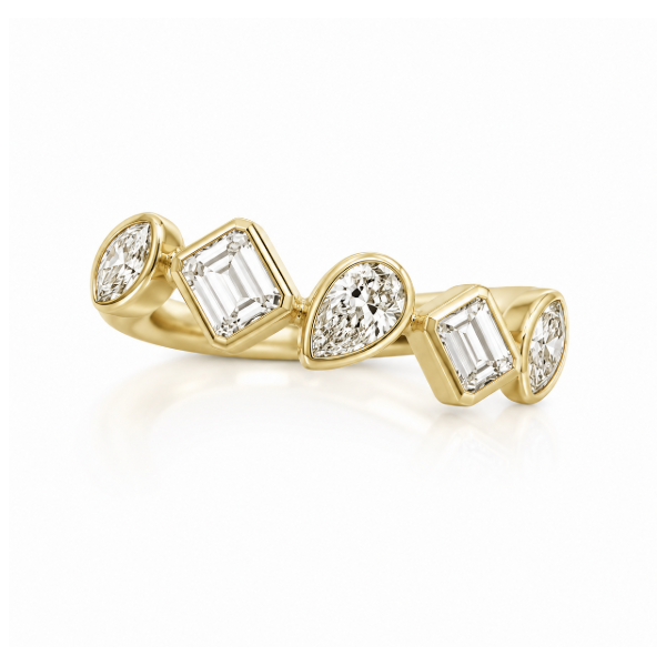 14K Yellow Gold 0.39 ctw Geometric Diamond Women's Ring Blue Marlin Jewelry, Inc. Islamorada, FL