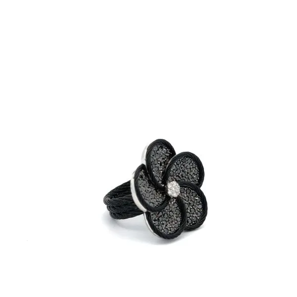 Alor Black Diamond Cable Ring Image 2 Blue Marlin Jewelry, Inc. Islamorada, FL