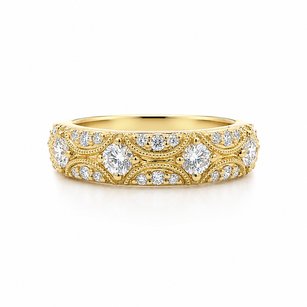 18K Diamond Millgrain Ring Blue Marlin Jewelry, Inc. Islamorada, FL