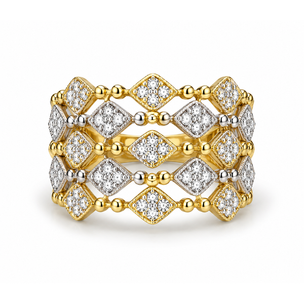 14K Two Tone 0.47 ctw Diamond Women's Ring Blue Marlin Jewelry, Inc. Islamorada, FL