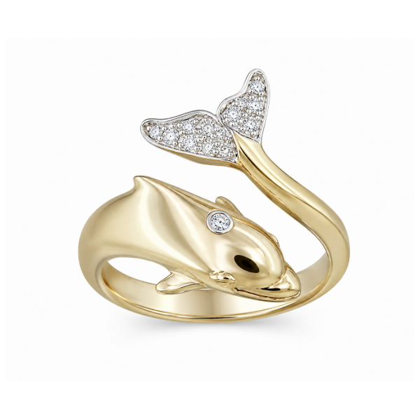 14K Yellow Gold 0.07 ctw Nature Inspired Diamond Women's Ring Blue Marlin Jewelry, Inc. Islamorada, FL