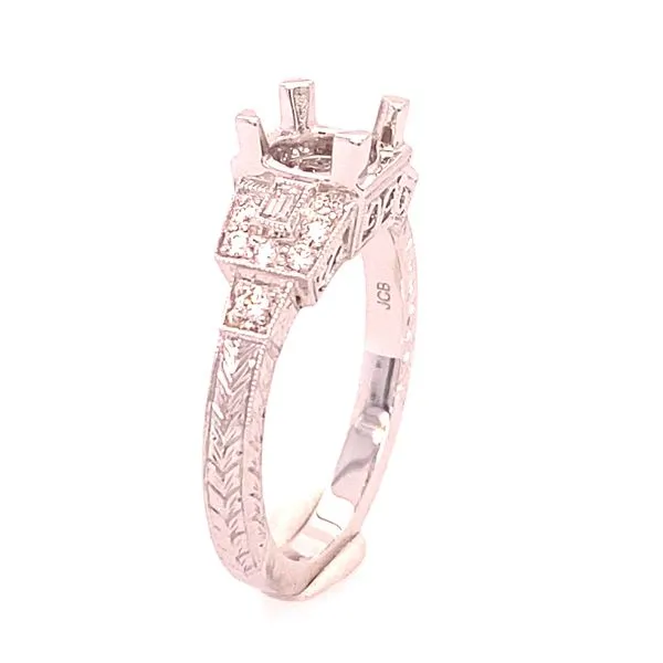 Engagement Ring Semi-Mount with Diamonds Image 3 Blue Marlin Jewelry, Inc. Islamorada, FL