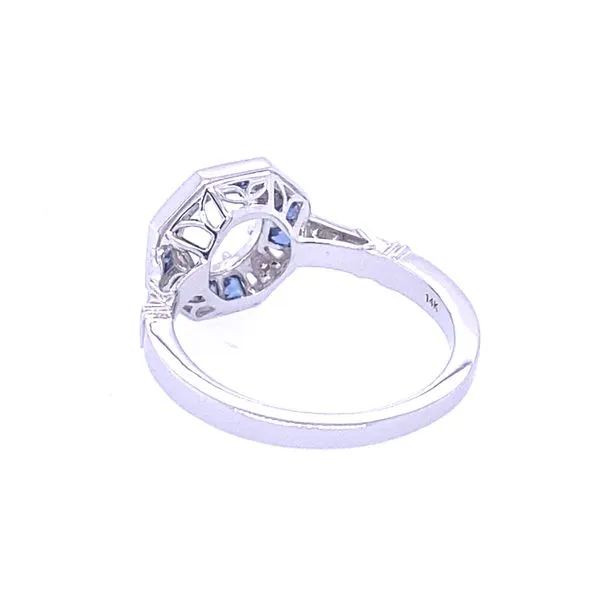 Engagement Ring Semi-Mount with Diamonds and Sapphire Image 3 Blue Marlin Jewelry, Inc. Islamorada, FL