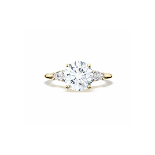 18K Yellow Gold 3 Stone Semi Mount Engagement Ring Blue Marlin Jewelry, Inc. Islamorada, FL