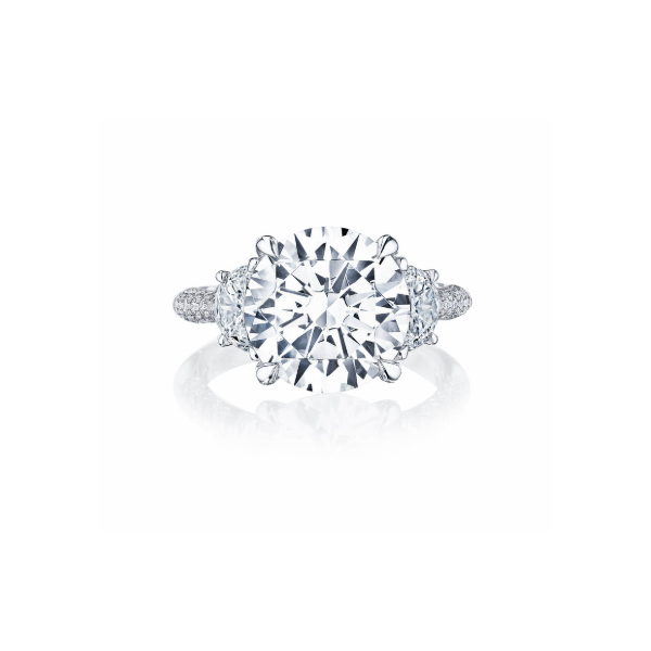 18K White Gold 3 Stone Semi Mount Engagement Ring Blue Marlin Jewelry, Inc. Islamorada, FL
