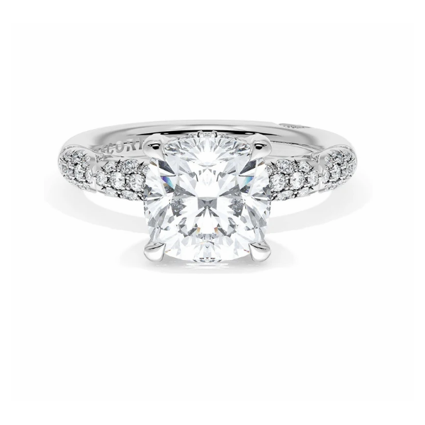 Platinum Pave Semi Mount Engagement Ring Blue Marlin Jewelry, Inc. Islamorada, FL