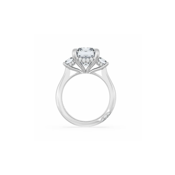 Platinum 3 Stone Semi Mount Engagement Ring Image 2 Blue Marlin Jewelry, Inc. Islamorada, FL