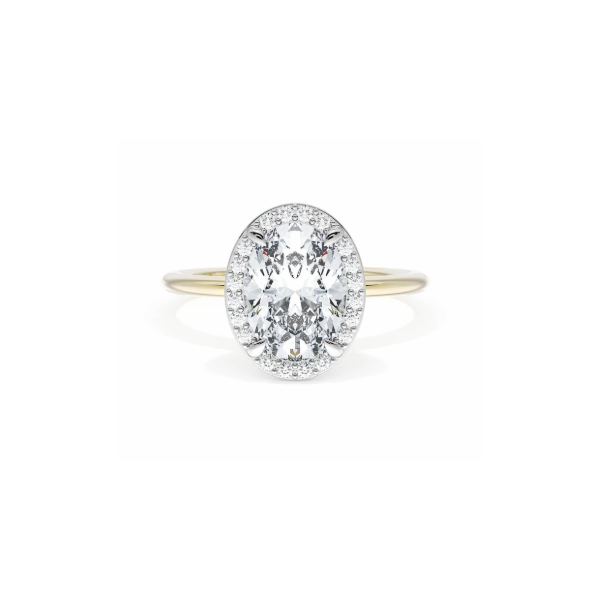 18K Two Tone Halo Semi Mount Engagement Ring Blue Marlin Jewelry, Inc. Islamorada, FL