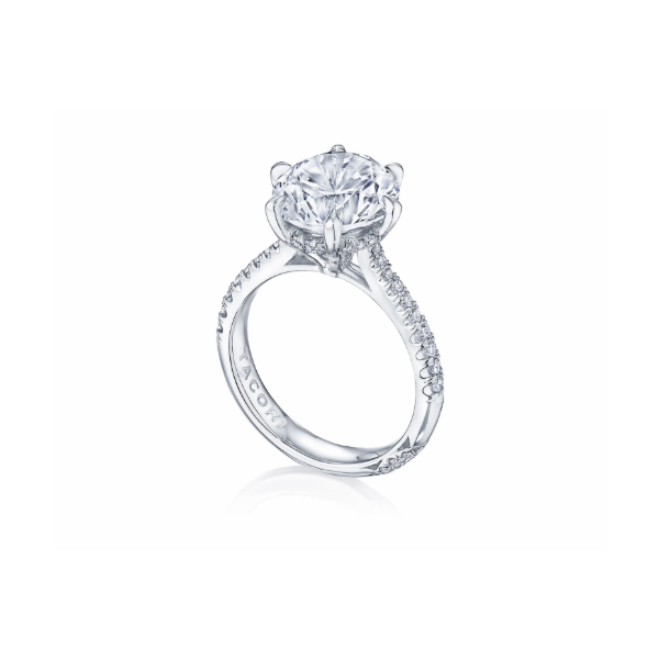 18K Yellow Gold Pave Semi Mount Engagement Ring Image 2 Blue Marlin Jewelry, Inc. Islamorada, FL