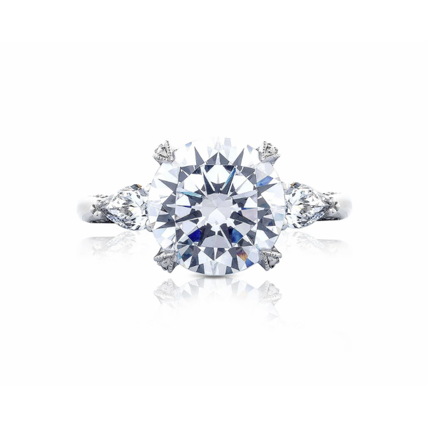 Platinum 3 Stone Semi Mount Engagement Ring Blue Marlin Jewelry, Inc. Islamorada, FL