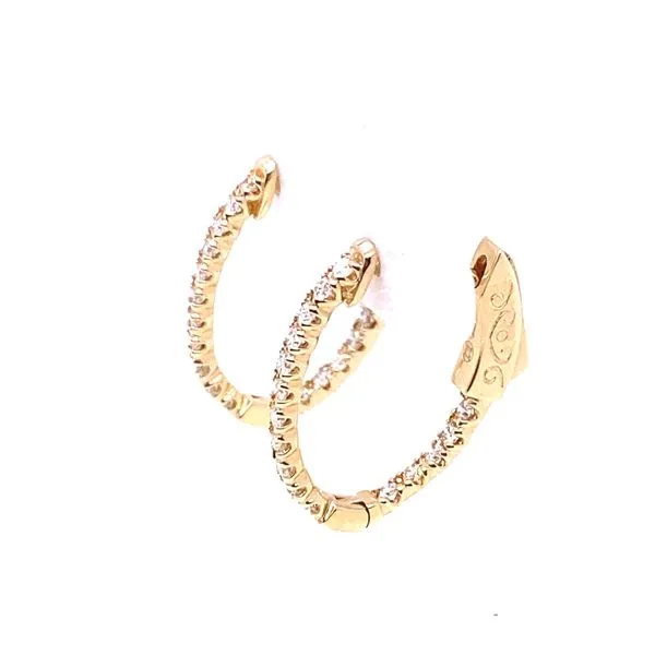 Diamond Hoop Earrings Image 2 Blue Marlin Jewelry, Inc. Islamorada, FL