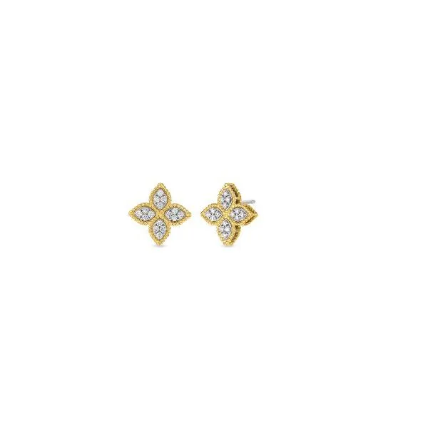 Roberto Coin Princess Flower Diamond Stud Earrings Blue Marlin Jewelry, Inc. Islamorada, FL