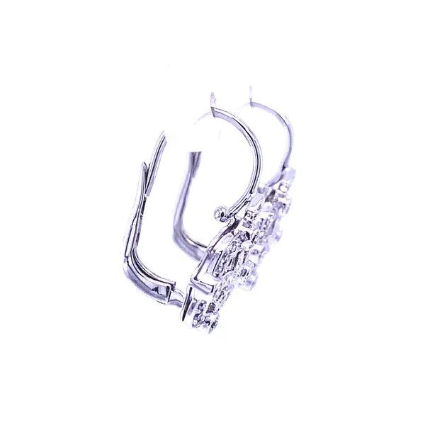 Diamond Fleur De Lis Leverback Earrings Image 2 Blue Marlin Jewelry, Inc. Islamorada, FL