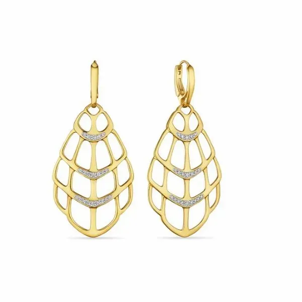 Judith Ripka Selvaggia Drama Earrings with Diamonds in 14K Blue Marlin Jewelry, Inc. Islamorada, FL