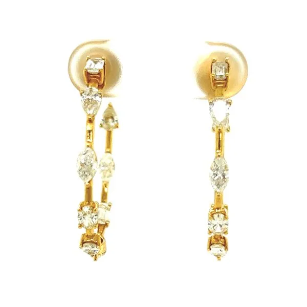 Mix Shape Diamond Hoop Earrings Blue Marlin Jewelry, Inc. Islamorada, FL