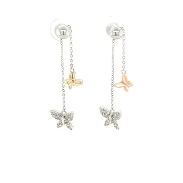 Diamond and Mother of Pearl Butterfly Earrings Blue Marlin Jewelry, Inc. Islamorada, FL