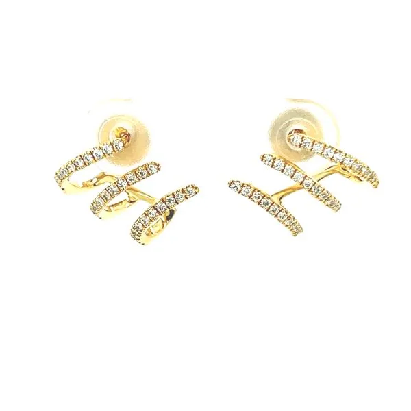 Diamond Three Row Cuff Post Earrings Blue Marlin Jewelry, Inc. Islamorada, FL