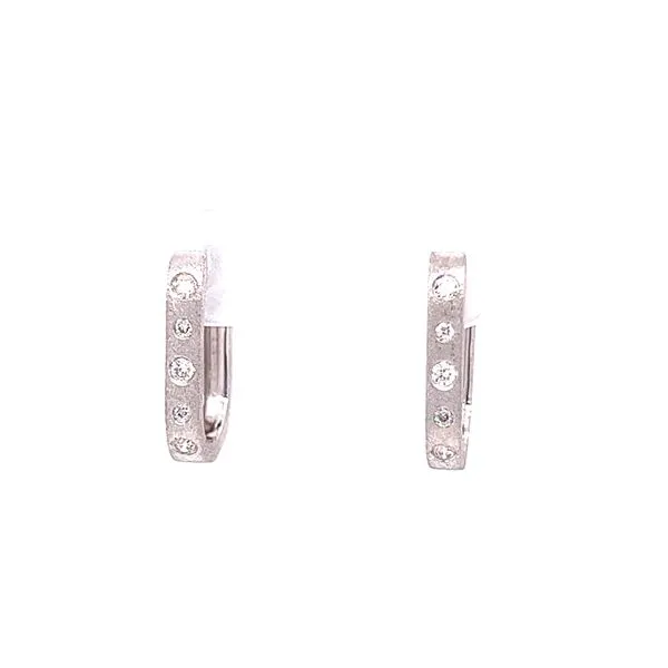 Diamond Flat Cushion Huggy Earrings Blue Marlin Jewelry, Inc. Islamorada, FL