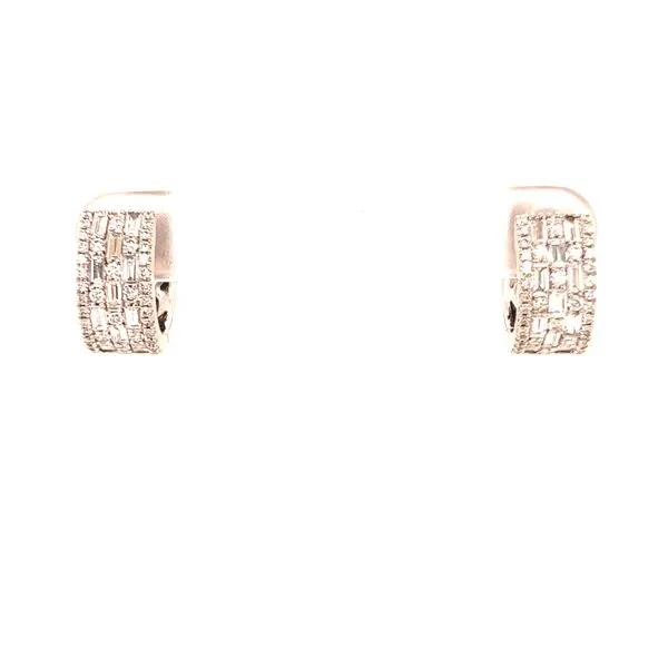 Diamond Baguette and Round Huggy Earrings Blue Marlin Jewelry, Inc. Islamorada, FL