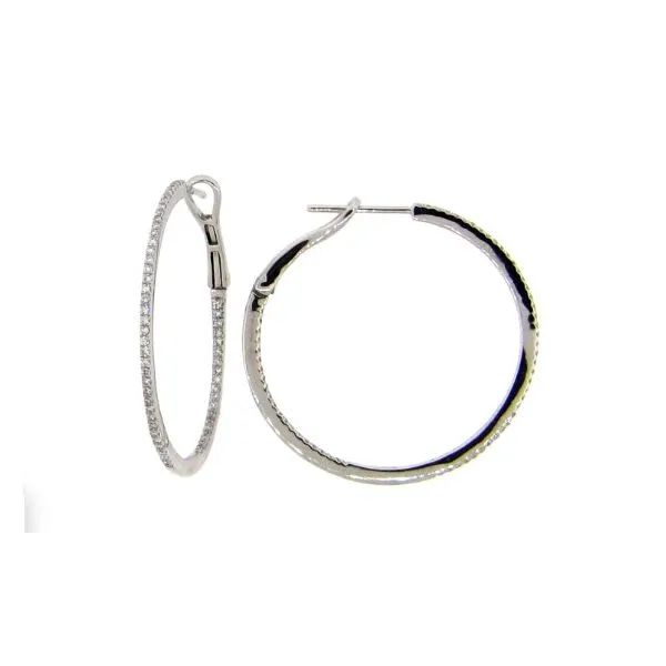 Inside/Outside Thin Diamond Hoop Earrings Blue Marlin Jewelry, Inc. Islamorada, FL