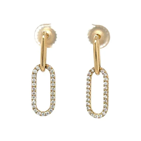 Gold and Diamond Paperclip Earrings Blue Marlin Jewelry, Inc. Islamorada, FL