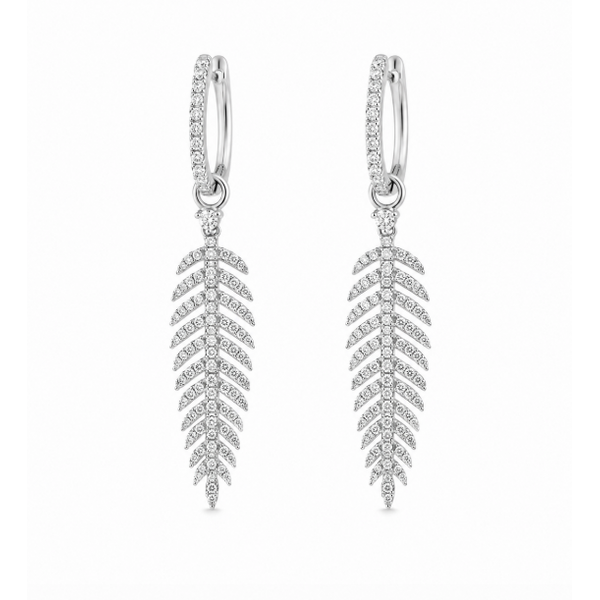 18K White Gold 0.64 ctw Dangle Diamond Earring Blue Marlin Jewelry, Inc. Islamorada, FL