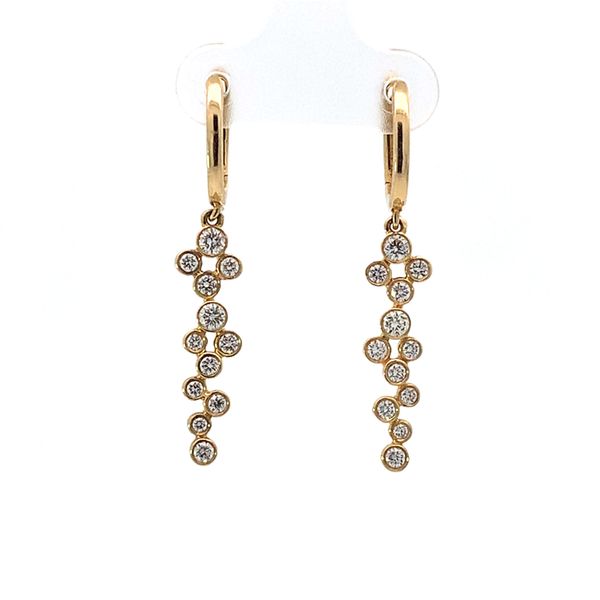 18K Diamond Dangle Huggie Earrings Blue Marlin Jewelry, Inc. Islamorada, FL