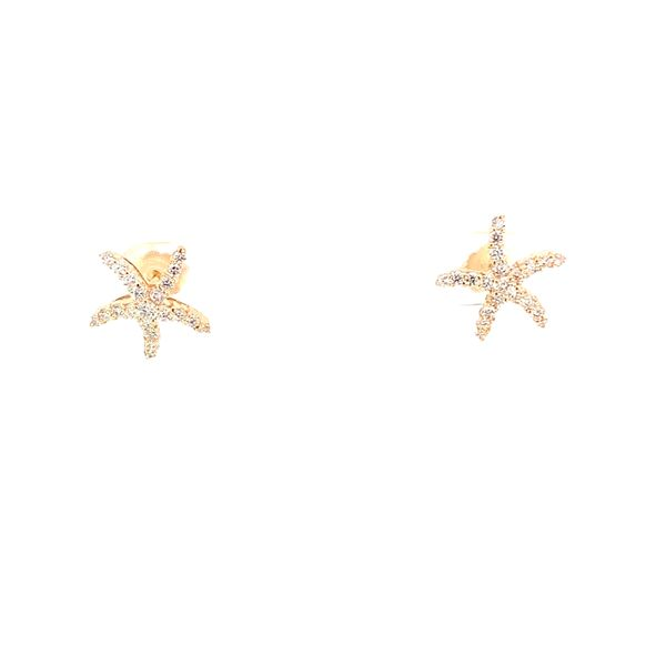 14K Diamond Starfish Earrings Blue Marlin Jewelry, Inc. Islamorada, FL
