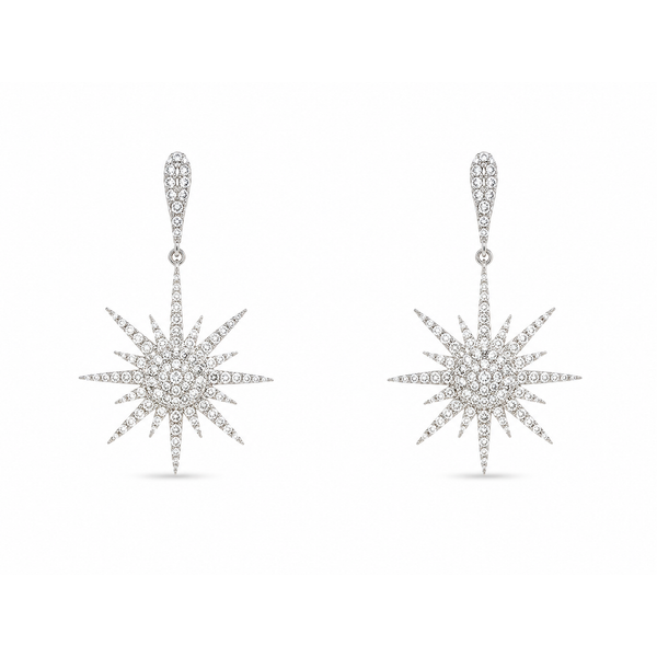 18K White Gold 1.25 ctw Dangle Diamond Earring Blue Marlin Jewelry, Inc. Islamorada, FL