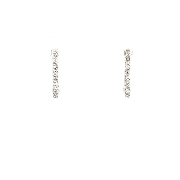Rectangle Hoop Diamond Earrings Blue Marlin Jewelry, Inc. Islamorada, FL