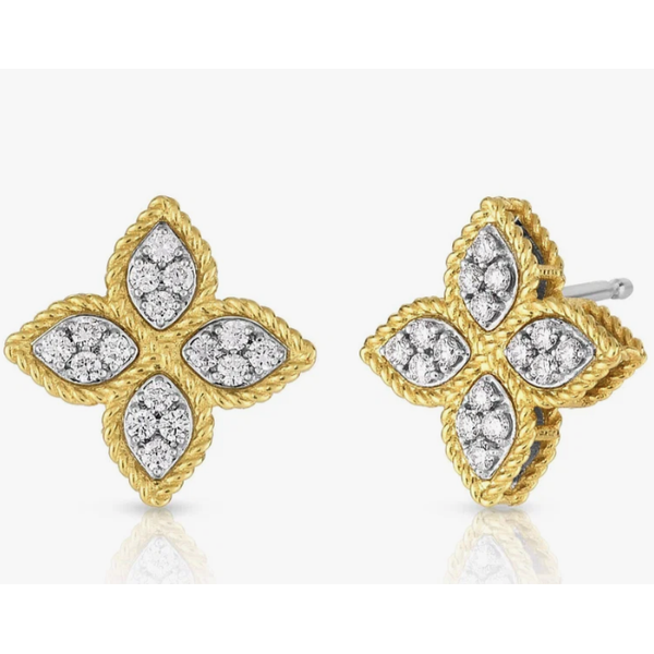 18K Two Tone 0.38 ctw Stud Diamond Earring Blue Marlin Jewelry, Inc. Islamorada, FL