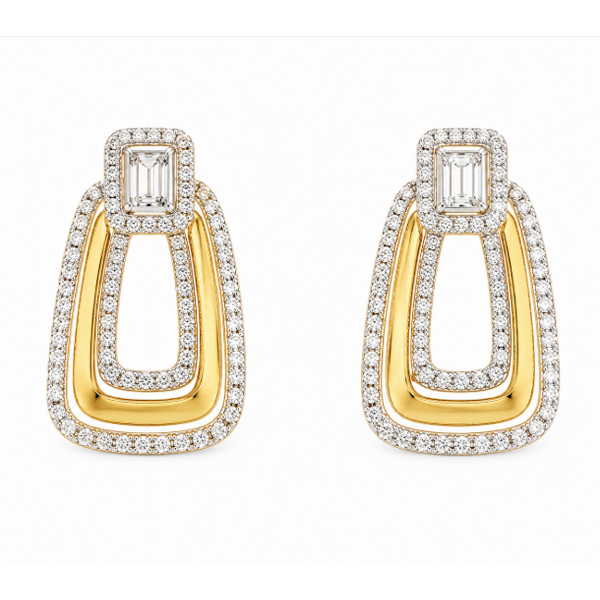 14K Two Tone 0.59 ctw Drop Diamond Earring Blue Marlin Jewelry, Inc. Islamorada, FL