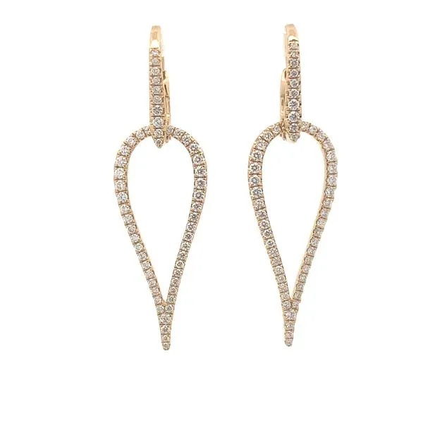 18K Open Tear Drop Diamond Earring Blue Marlin Jewelry, Inc. Islamorada, FL