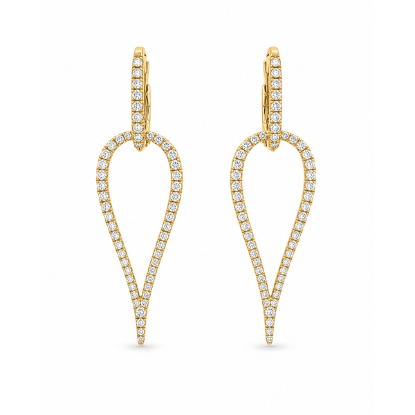 18K Yellow Gold 0.77 ctw Drop Diamond Earring Blue Marlin Jewelry, Inc. Islamorada, FL