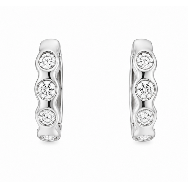 18K White Gold 0.53 ctw Small Hoop Diamond Earring Blue Marlin Jewelry, Inc. Islamorada, FL