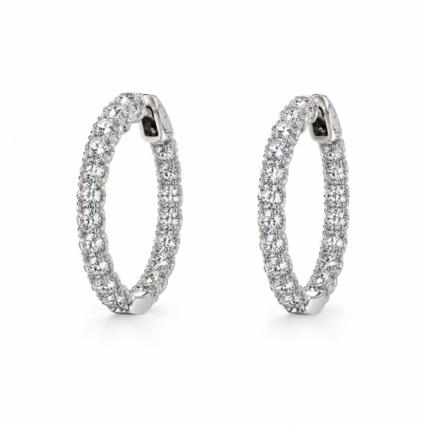 14K White Gold 3.08 ctw Inside Out Diamond Earring Blue Marlin Jewelry, Inc. Islamorada, FL