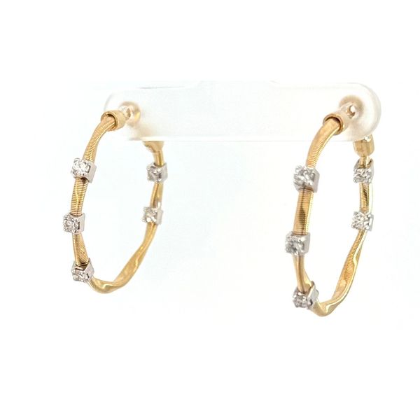 14K Two Tone 0.65 ctw Large Hoop Diamond Earring Image 2 Blue Marlin Jewelry, Inc. Islamorada, FL